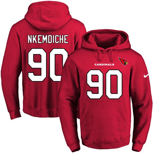 Nike Cardinals #90 Robert Nkemdiche Red Name & Number Pullover NFL Hoodie